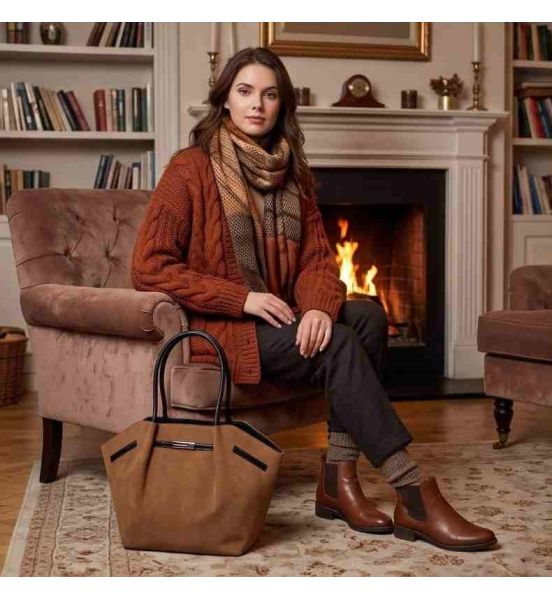 Μεγάλη Τσάντα Χειρός & Ώμου AMALIA NSY6929-85 (46x28x12cm) Brown