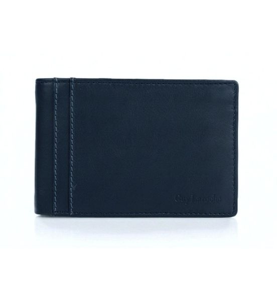 Δερμάτινο Ανδρικό Πορτοφόλι Guy Laroche 37306 Μπλε | RFID Προστασία, Θήκη Ταυτότητας & 7 Θέσεις Καρτών