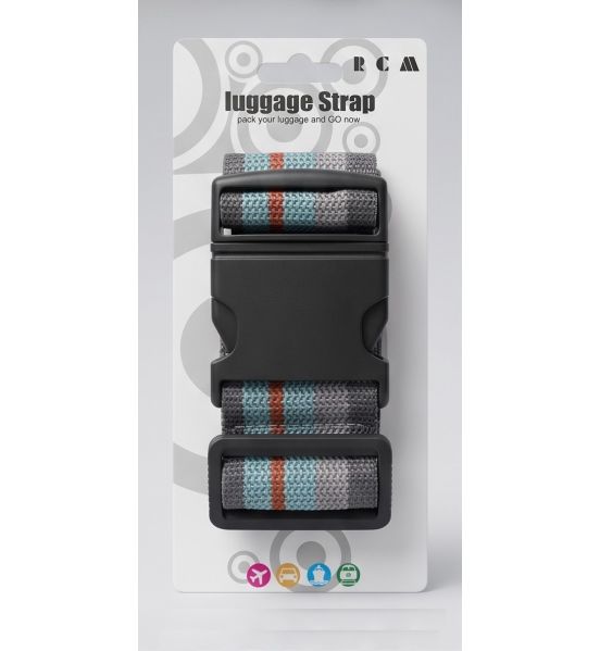 Ιμάντας Σύσφιξης Βαλίτσας RCM TH1008 Γκρι-Μπλε | Ρυθμιζόμενος με Κλιπ | Φάρδους 5cm για Απόλυτη Σταθερότητα