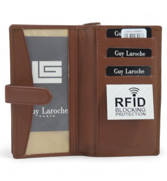 Δερμάτινο Γυναικείο Πορτοφόλι Guy Laroche 23916 Καφέ με RFID Προστασία – Premium Ποιότητα – Πολυτέλεια & Ασφάλεια