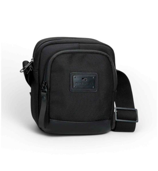 Επώνυμο Μικρό Ανδρικό Τσαντάκι Ώμου Pepe Jeans Blackmore 7055242 Μαύρο | με 2 Θήκες, Premium & Κρυφή Τσέπη