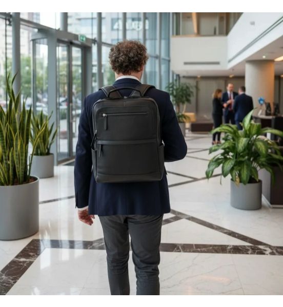 Δερμάτινο Επαγγελματικό Σακίδιο Πλάτης Chesterfield Philippe C58.700300 Μαύρο – Premium Wax Pull Up Δέρμα – Unisex & Elegant