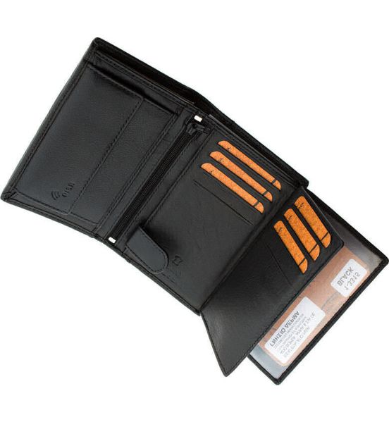 Ανδρικό Δερμάτινο Πορτοφόλι Lavor 1-3315 Μαύρο με RFID Προστασία  - Κομψό & Πρακτικό