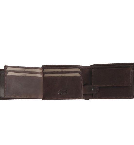 Δερμάτινο Ανδρικό Πορτοφόλι Μικρό Chesterfield Marvin C08.040601 Καφέ με RFID Προστασία – Premium Wax Pull Up Δέρμα