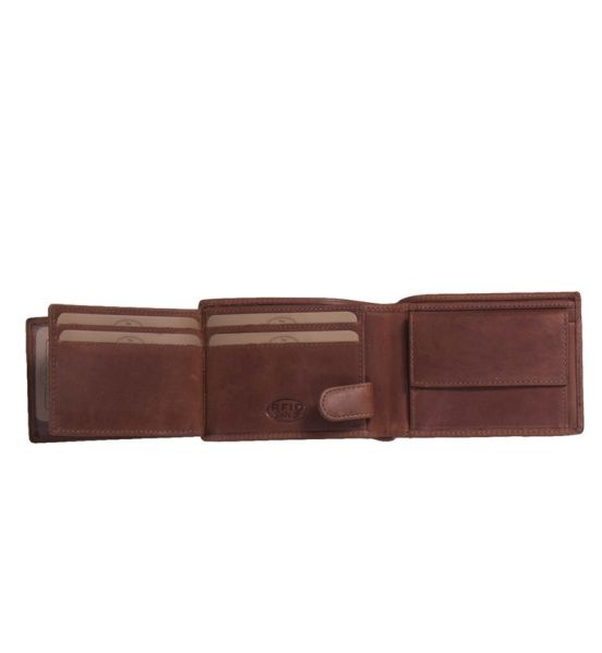Δερμάτινο Ανδρικό Πορτοφόλι Μικρό Chesterfield Marvin C08.040631 Κονιάκ με RFID Προστασία – Premium Wax Pull Up Δέρμα