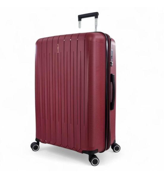 Μεγάλη Σκληρή Βαλίτσα RAIN RB80152 Μπορντό 75εκ 95L | Πολυπροπυλένιο & Επέκταση | Check-in 23+ Κιλών