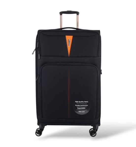 Μεγάλη Βαλίτσα 79x46x32 Υφασμάτινη Diplomat Venice ZC6101-L Μαύρο – Premium 100L | Ιδανική για 23-32 Κιλά με 4 Ρόδες