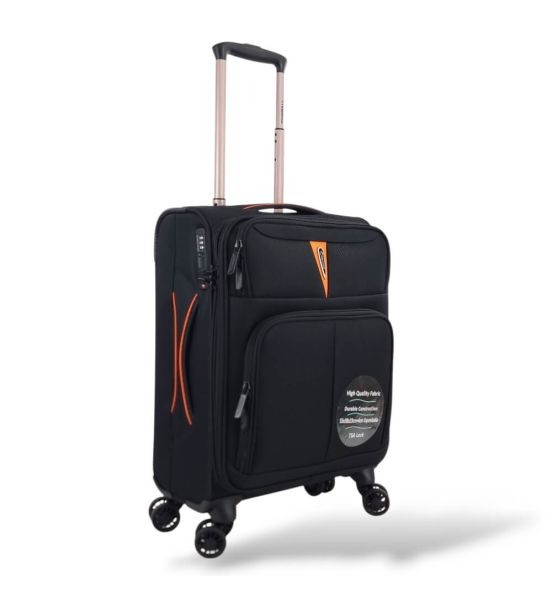 Βαλίτσα Καμπίνας 55x38x23 Diplomat Venice ZC6101-S Μαύρο Premium | Επεκτάσιμη 40L για Aegean & Lufthansa