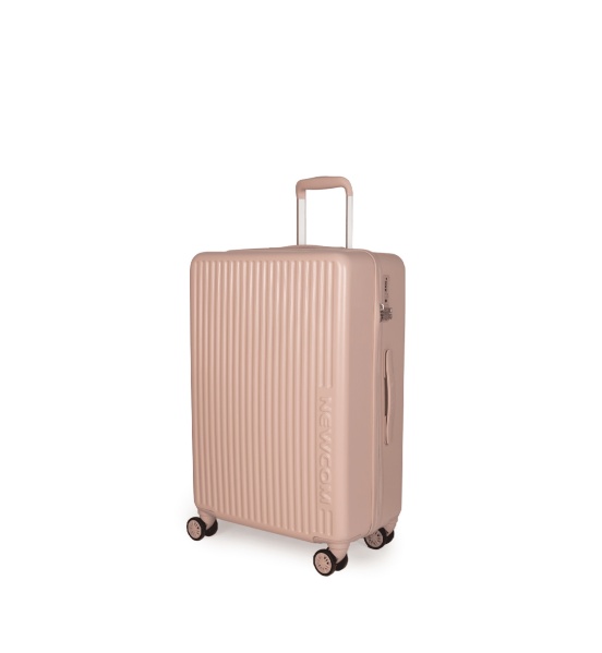 Σκληρή Βαλίτσα Καμπίνας 55x38x22 Newcom N1490-50 Ροζ/Σομόν | Premium Χειραποσκευή με Διπλές Ρόδες