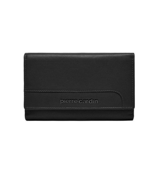 Γυναικείο Δερμάτινο Πορτοφόλι Pierre Cardin 6334 TILAK131 Μαύρο – RFID Προστασία, Κούμπωμα & Πλούσια Οργάνωση