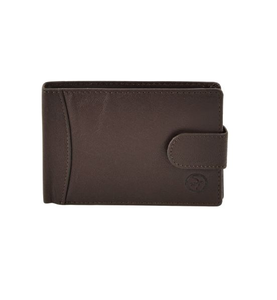 Ανδρικό Δερμάτινο Πορτοφόλι Daston 048 Καφέ με RFID Προστασία