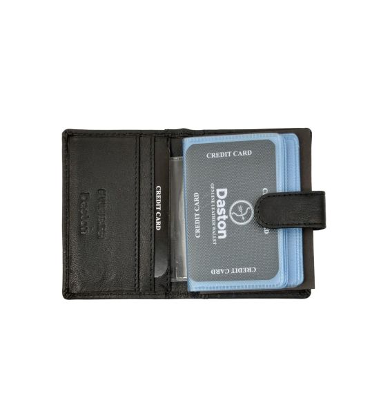 Δερμάτινη Καρτοθήκη Daston 042 Μαύρο με RFID Προστασία