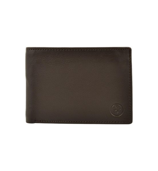 Ανδρικό Δερμάτινο Πορτοφόλι Daston 077 Καφέ με RFID Προστασία
