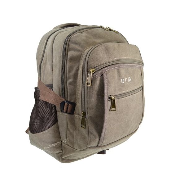 Σακίδιο Πλάτης RCM 21243-058 Μπεζ για Laptop 17” – Μεγάλο & Ανθεκτικό, Ιδανικό και για Ταξίδια