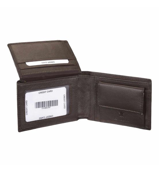 Δερμάτινο Ανδρικό Πορτοφόλι RCM N34 Καφέ – με RFID Προστασία & 6 Θέσεις για Κάρτες