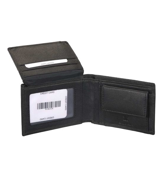 Δερμάτινο Ανδρικό Πορτοφόλι RCM N34 Μαύρο – με RFID Προστασία & 6 Θέσεις για Κάρτες