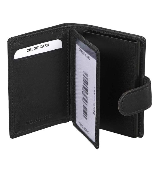 Δερμάτινη Μεταλλική Καρτοθήκη RCM N03 Μαύρο – με RFID Προστασία