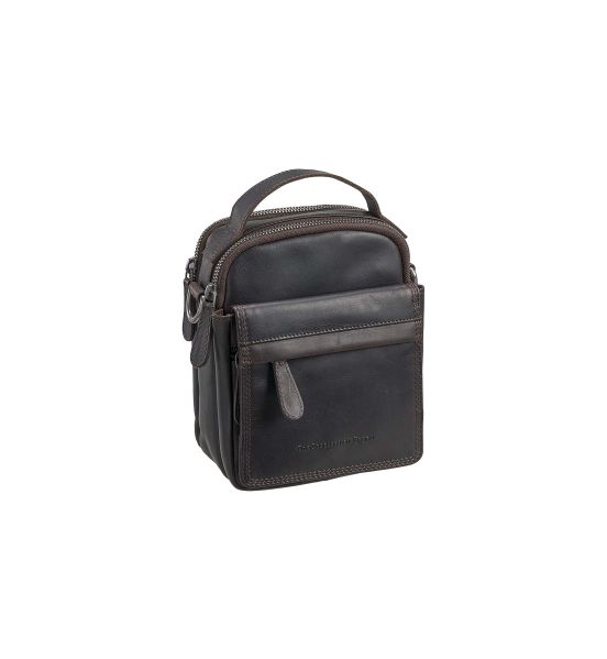 Ανδρικό Δερμάτινο Τσαντάκι Ώμου Μικρό Chesterfield C48.182601 Καφέ | 2 Κεντρικές Θέσεις & 4 Τσέπες | Χειρολαβή