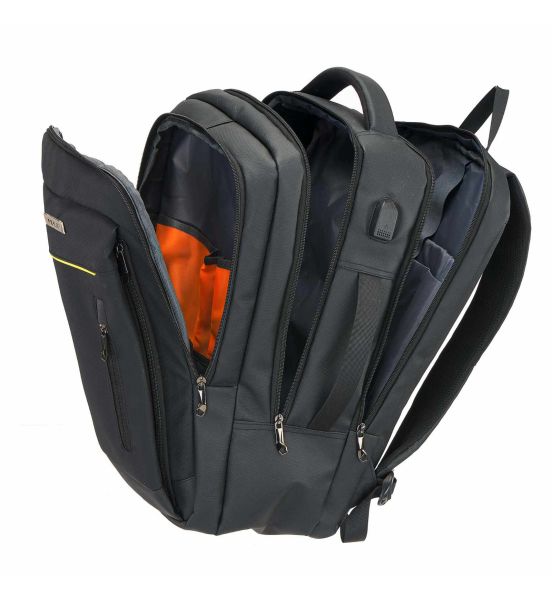 Σακίδιο Πλάτης Επαγγελματικό RCM 812 Μαύρο για Laptop 15.6” - Αδιάβροχο με USB Θύρα & Εργονομική Πλάτη
