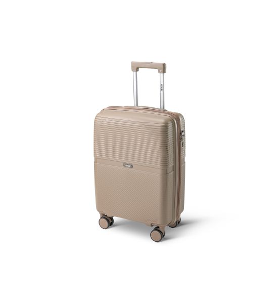 Άθραυστη Βαλίτσα Καμπίνας RCM 1092/20 Μπεζ 55cm 45L | 100% Πολυπροπυλένιο, 4 Διπλές Ρόδες | Χειραποσκευή για Κάθε Πτήση