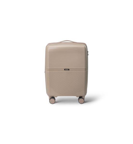 Άθραυστη Βαλίτσα Καμπίνας RCM 1092/20 Μπεζ 55cm 45L | 100% Πολυπροπυλένιο, 4 Διπλές Ρόδες | Χειραποσκευή για Κάθε Πτήση