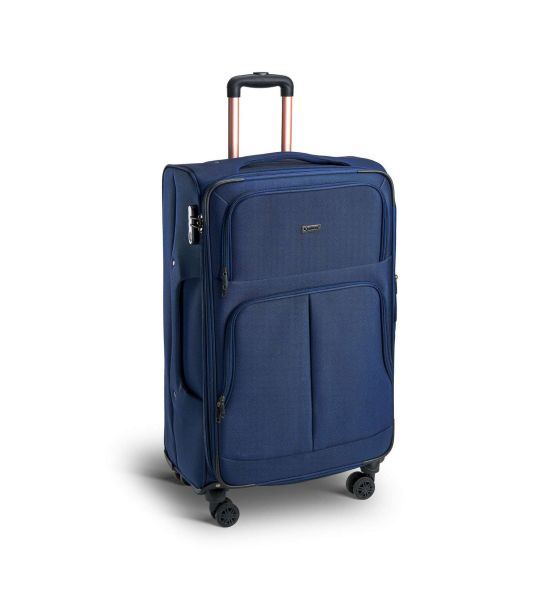 Μεγάλη Βαλίτσα Xplorer 15905-78cm Μπλε 100L | Υφασμάτινη με Επέκταση & 4 Ρόδες | για 23 Κιλά & Άνω Αεροδρομίου