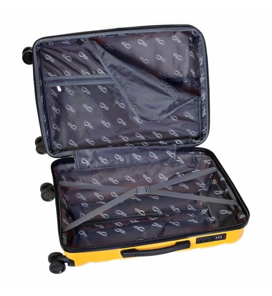 Σετ Βαλίτσες Τριάδα (S, M, L) Seagull SG180 Κίτρινο – Άθραυστο Πολυπροπυλένιο με Επέκταση & 4 Ρόδες