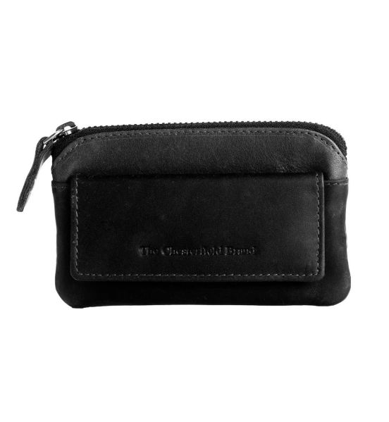 Δερμάτινη Κλειδοθήκη Chesterfield C08.018600 Μαύρο με Διπλό Κρίκο & Εξωτερική Θήκη – Key Holder