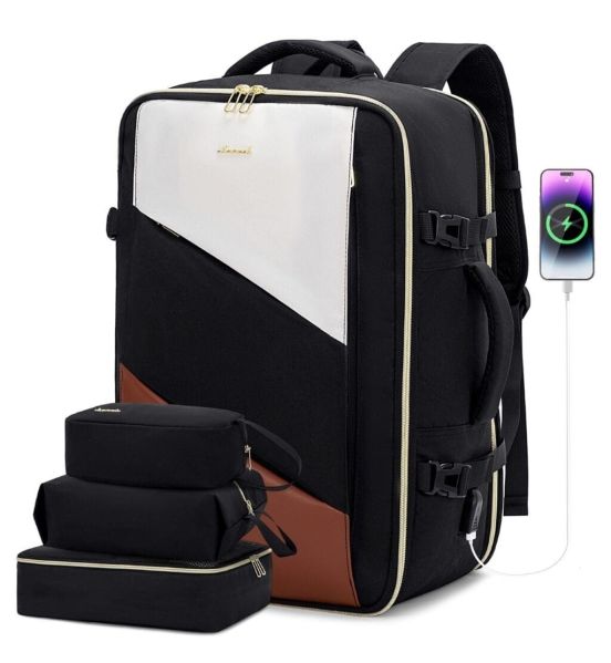 Σακίδιο Καμπίνας LOVEVOOK UB2194 Black/Beige 40L Carry-on για Laptop 17.3”