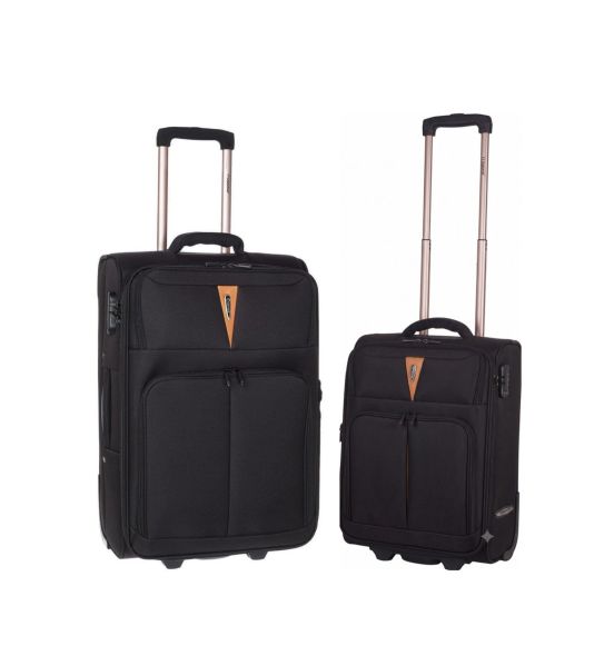 Premium Σετ 2 Υφασμάτινες Βαλίτσες Diplomat ZC6100-SET2 Μαύρο | Καμπίνας & Μεσαία | Θήκη για Κοστούμι | Ιδανικές για Aegean