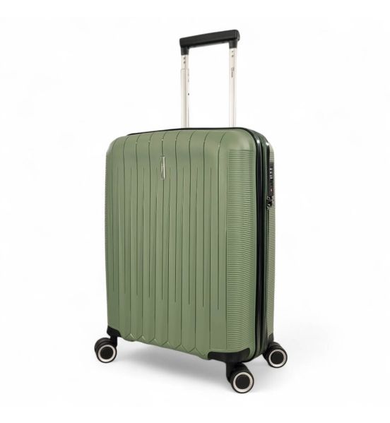 Βαλίτσα Καμπίνας 55x40x20 RAIN RB80152C Χακί 40L | Πολυπροπυλένιο & Επεκτεινόμενη | Εγκεκριμένη Χειραποσκευή για Πτήσεις Χωρίς Χρεώσεις