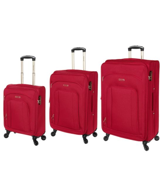 Σετ Βαλίτσες Τριάδα (S, M, L) Diplomat ZC444 SET3 Κόκκινο – Επεκτάσιμες | Υφασμάτινες – Ελαφριές & Ανθεκτικές