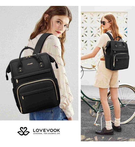 Γυναικείο Σακίδιο Laptop Lovevook WB1469 Μαύρο | 19 Θήκες & Θύρα USB | Απόλυτη Οργάνωση