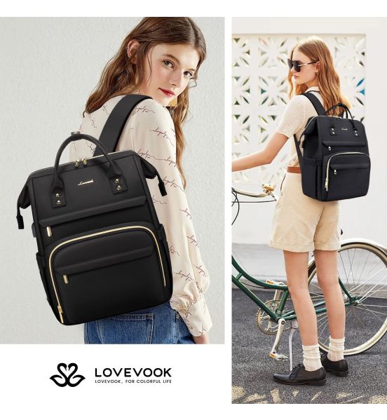 Γυναικείο Σακίδιο Laptop Lovevook WB1469 Μαύρο | 19 Θήκες & Θύρα USB | Απόλυτη Οργάνωση