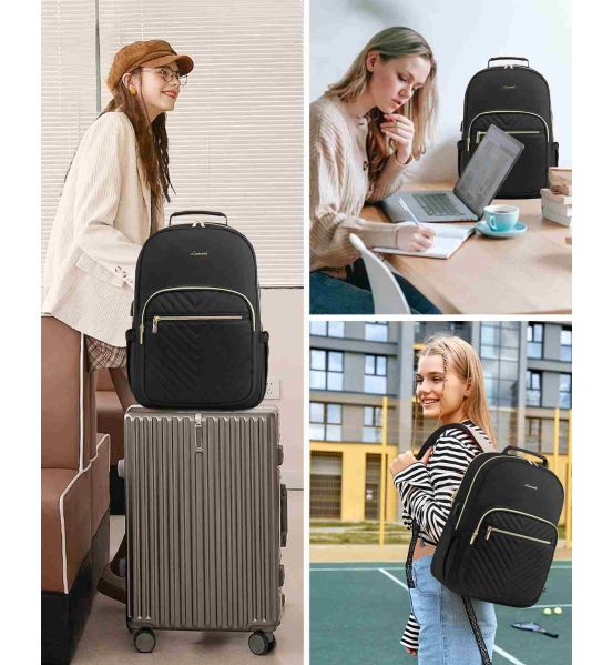 Γυναικείο Σακίδιο Casual Lovevook WB1533 Μαύρο 24L | Κομψό & Εργονομικό Backpack με Θύρα USB | Laptop & iPad