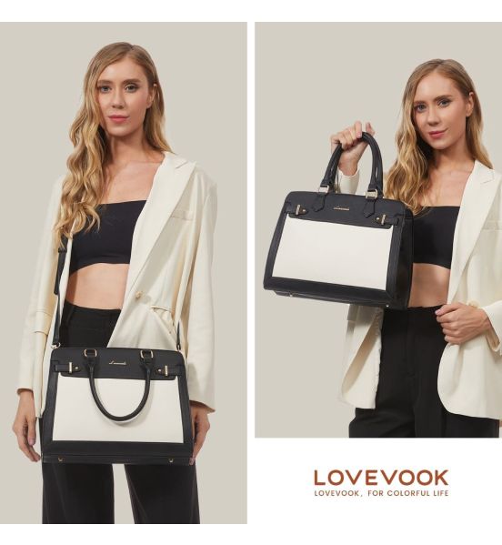 Γυναικεία Τσάντα Χιαστί & Χειρός Lovevook WB2166 Μαύρο/Μπεζ | Έξυπνη Οργάνωση 4-σε-1 | 4 Τρόποι Μεταφοράς