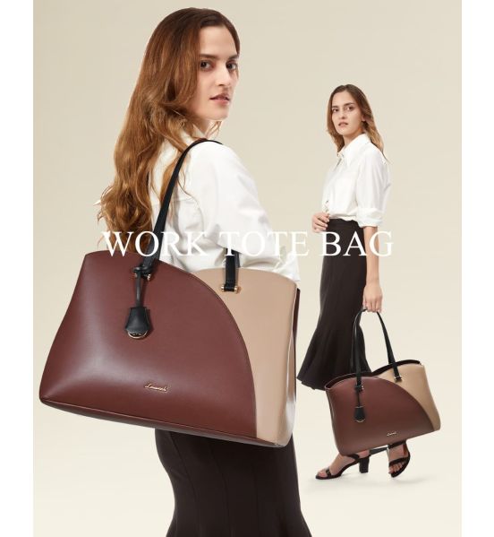 Γυναικεία Τσάντα Ώμου Tote Lovevook WB3290 Μπεζ/Καφέ 20L | Καθημερινή Τσάντα για Πόλη & Γραφείο