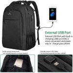 Σακίδιο Πλάτης MATEIN 1007 33L Μαύρο με Θήκη Laptop 17,3”, Αδιάβροχο Σακίδιο με USB & Αντικλεπτική Θήκη