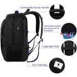 Σακίδιο Πλάτης MATEIN 1007 33L Μαύρο με Θήκη Laptop 17,3”, Αδιάβροχο Σακίδιο με USB & Αντικλεπτική Θήκη