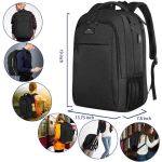 Σακίδιο Πλάτης MATEIN 1007 33L Μαύρο με Θήκη Laptop 17,3”, Αδιάβροχο Σακίδιο με USB & Αντικλεπτική Θήκη