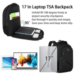 Σακίδιο Πλάτης MATEIN 1035 30L Μαύρο με Θήκη Laptop 17,3”, Αδιάβροχο Σακίδιο Ταξιδιού με USB & Αντικλεπτική Θήκη
