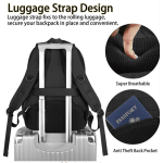 Σακίδιο Πλάτης MATEIN 1035 30L Μαύρο με Θήκη Laptop 17,3”, Αδιάβροχο Σακίδιο Ταξιδιού με USB & Αντικλεπτική Θήκη
