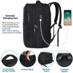Σακίδιο Πλάτης Καμπίνας Matein 1197 40L Μαύρο με Θήκη Laptop 17”, USB Θύρα & με Θήκη Παπουτσιών