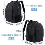 Σακίδιο Πλάτης Επεκτάσιμο Matein 1364 Μαύρο 36,8L για Laptop 15,6” Αδιάβροχο, με Θύρα USB & Αντικλεπτικό