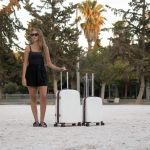 Σετ 2 Σκληρές Βαλίτσες Newcom N1488-SET2 Λευκό | Καμπίνας & Μεσαία | Πολυκαρμπονικό με Θήκη Laptop & Επέκταση