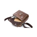 Δερμάτινο Ανδρικό Τσαντάκι Ώμου Bull Captain DJB 038 Καφέ 3L – Vintage Δέρμα Παλαίωσης & Compact
