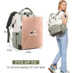 Γυναικείο Σακίδιο Πλάτης Lovevook MB2046 15.6″ Beige/Light Green | Επαγγελματικό & Ταξιδίου | Αντικλεπτικό Backpack