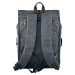 Σακίδιο Πλάτης RCM 17546 Μαύρο Canvas Cotton Washed με Μεταλλικές Λεπτομέρειες