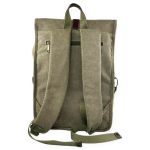 Σακίδιο Πλάτης RCM 17546 Χακί Canvas Cotton Washed με Μεταλλικές Λεπτομέρειες