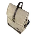 Σακίδιο Πλάτης RCM 17546 Μπεζ Canvas Cotton Washed με Μεταλλικές Λεπτομέρειες